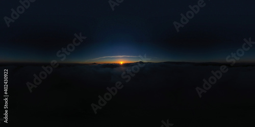 Wallpaper Mural 360 degree virtual reality panorama of sunrise above the clouds with view of Etna volcano, Sicily, Italy. Torontodigital.ca