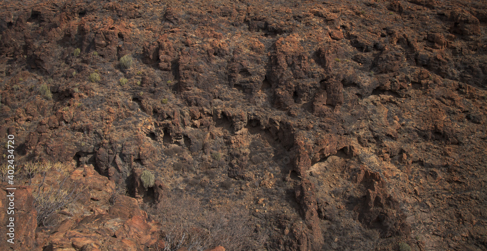 Gran Canaria, landscapes along the hiking route around the ravive Barranco del Toro at the southern part of the 
island