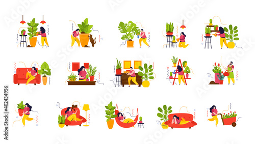 Home Garden Flat Color Set