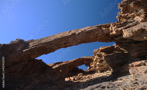 Gran Canaria, landscapes along the hiking route around the ravive Barranco Hondo, The Deep Ravine at the southern part of the 
island, full of caves and grottoes, close to small village Juan Grande photo