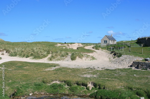 Beautiful scenery in Scotland with gras 