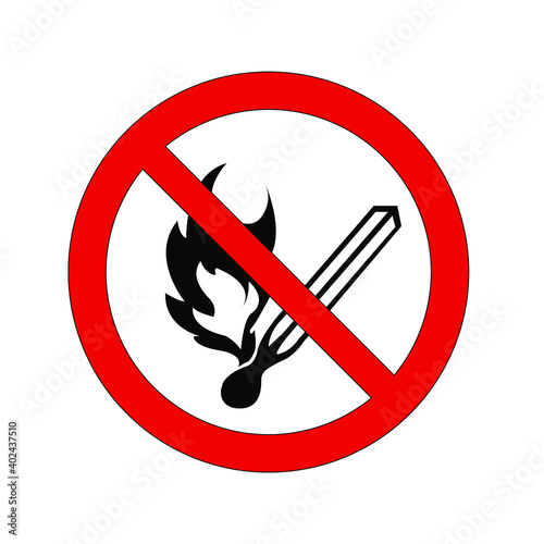 ban on the use of matches, vector illustration