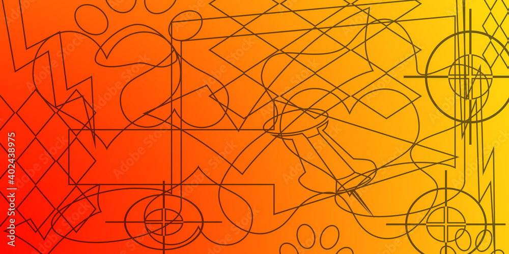 Obraz premium Abstract orange gradient background, with trendy geometric graphic design.
