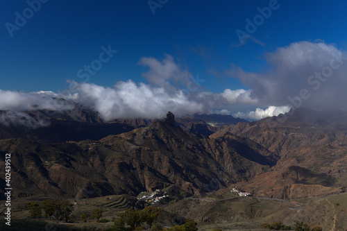 Gran Canaria  landscape of the central part of the island  Las Cumbres  ie The Summits  December