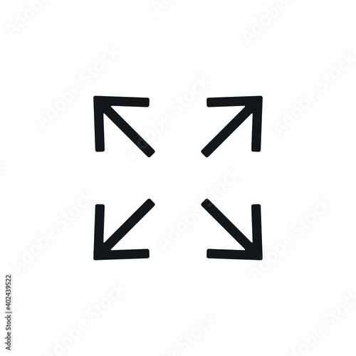 Scalable small expand icon. Big size grow scale line icon
