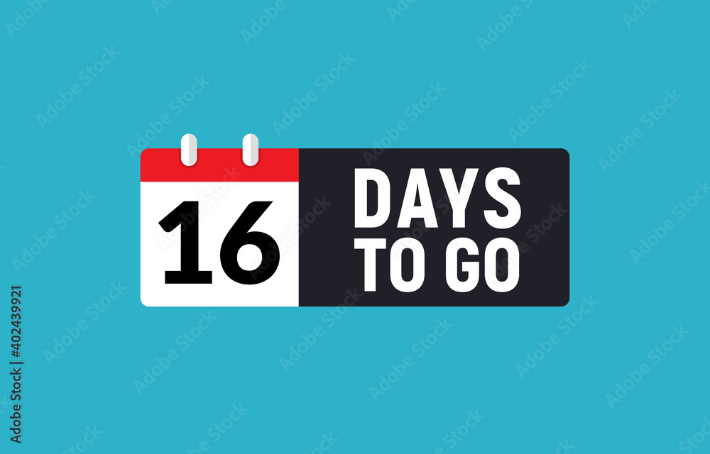 16 days to go last countdown icon. Sixteen days go sale price offer promo deal timer, 16 days only 16 days to go last countdown icon. Sixteen days go sale price offer promo deal timer, 16 days only