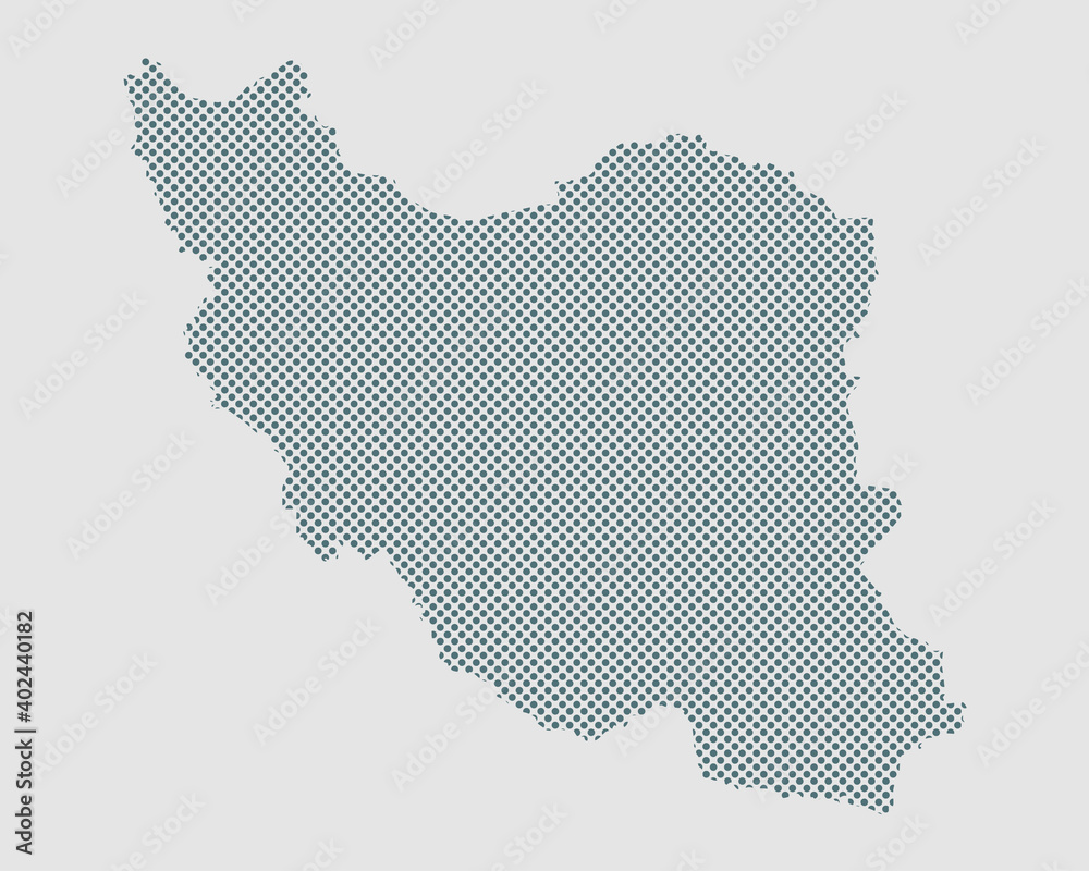 Vector map Iran made dots country template