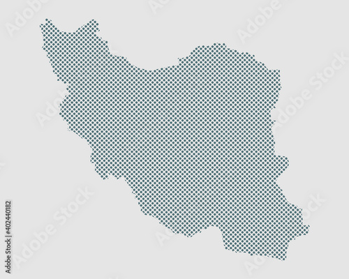 Vector map Iran made dots country template