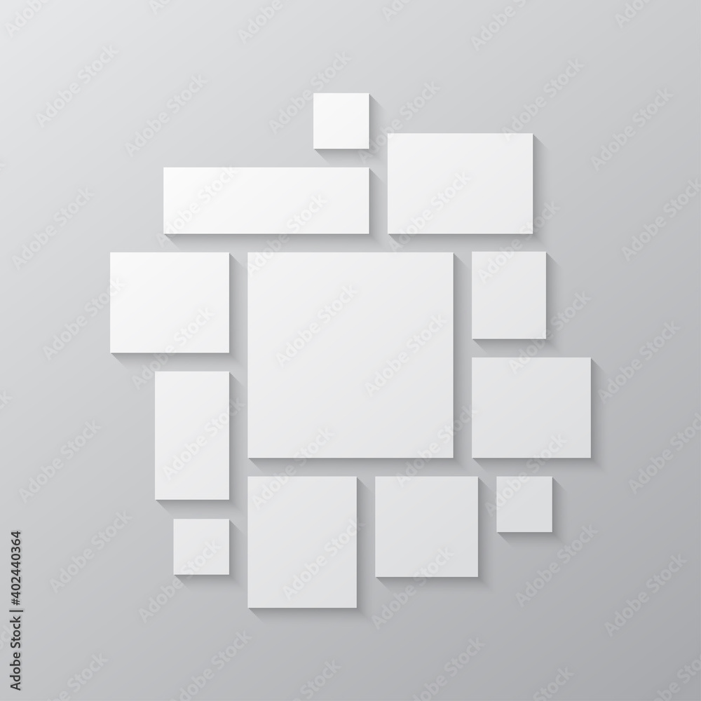 Vector empty collage board twelve images, photo Vector empty collage board twelve images, photo