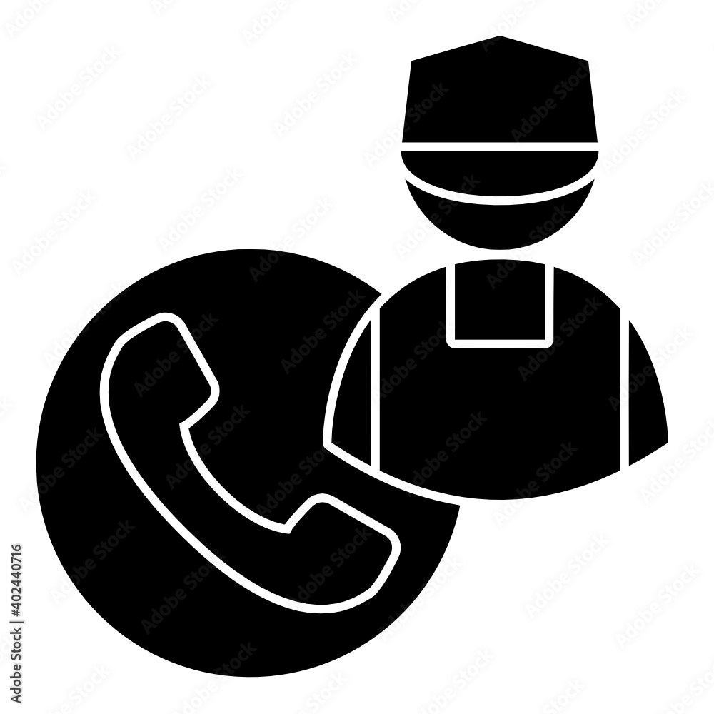 Telephone operator, service employee, contact icon