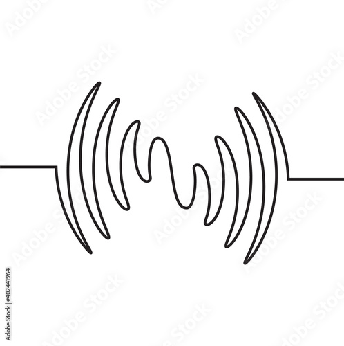 Audio sound wave music waveform. Pulse audio record design signal line