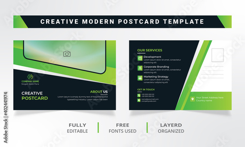 Business modern postcard template design