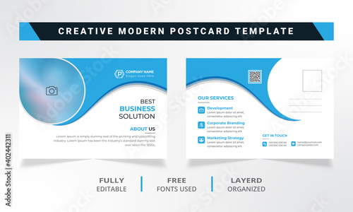 Creative corporate business postcard design template