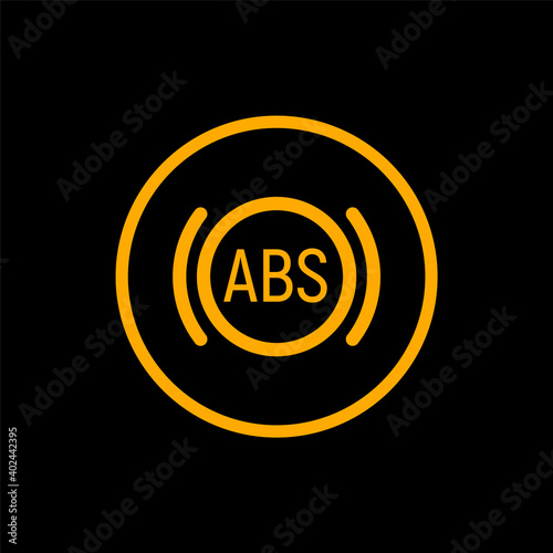 Anti braking abs button logo system. Lock braking system icon symbol illustration