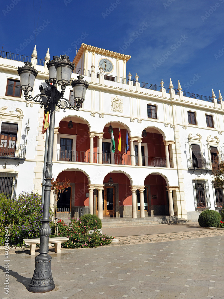 Town Hall of Priego de Cordoba located in the Constitution Square (Plaza de la Constitucion), province of Cordoba, Andalusia, Spain