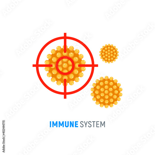 Immune bacteria system sign. Antibacterial virus sign. Immune protection antiseptic, anti desease immune icon