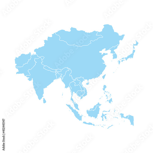 Asia vector map southeast country, Asian east continent icon silhouette china malaysia japan photo