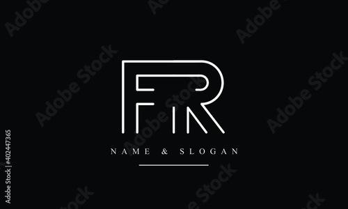 FR, RF, F, R Letter Logo Design with Creative Modern Trendy Typography
