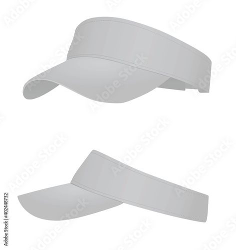 Grey  visor cap. vector illustration