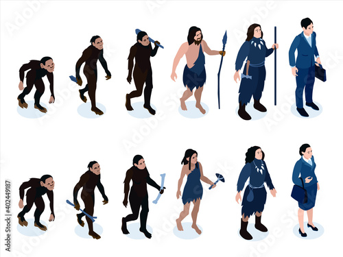Isometric Human Evolution Set
