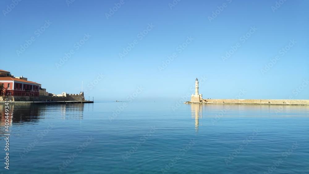Chania Venetian Harbor, the lighthouse and Firka fortress 