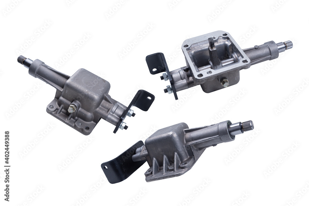 gear lever support of a Russian car, view from three sides, isolated on a white background gear lever support of a Russian car, view from three sides, isolated on a white background