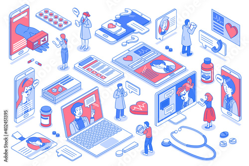 Online Medicine Icons Set
