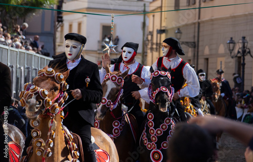 Traditional mask of the horse Sartiglia race in Sardinia
 photo