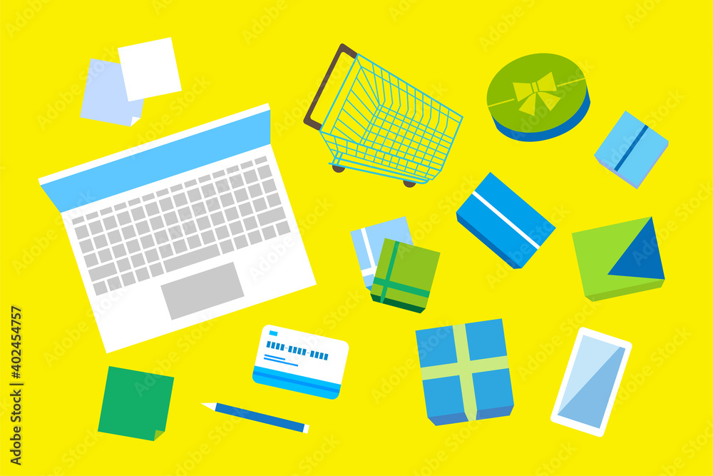 イラスト 通販 Ec 物販 ギフト 買い物 ベクター Ai 素材 Stock Vector Adobe Stock