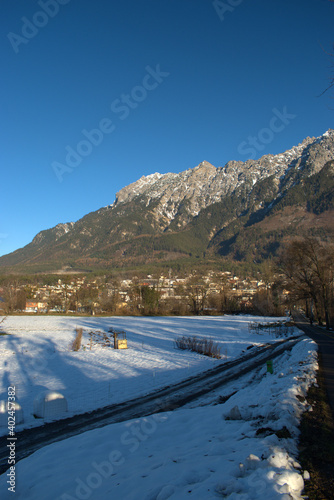 Winterlandschaft in Vaduz in Liechtenstein 16.12.2020