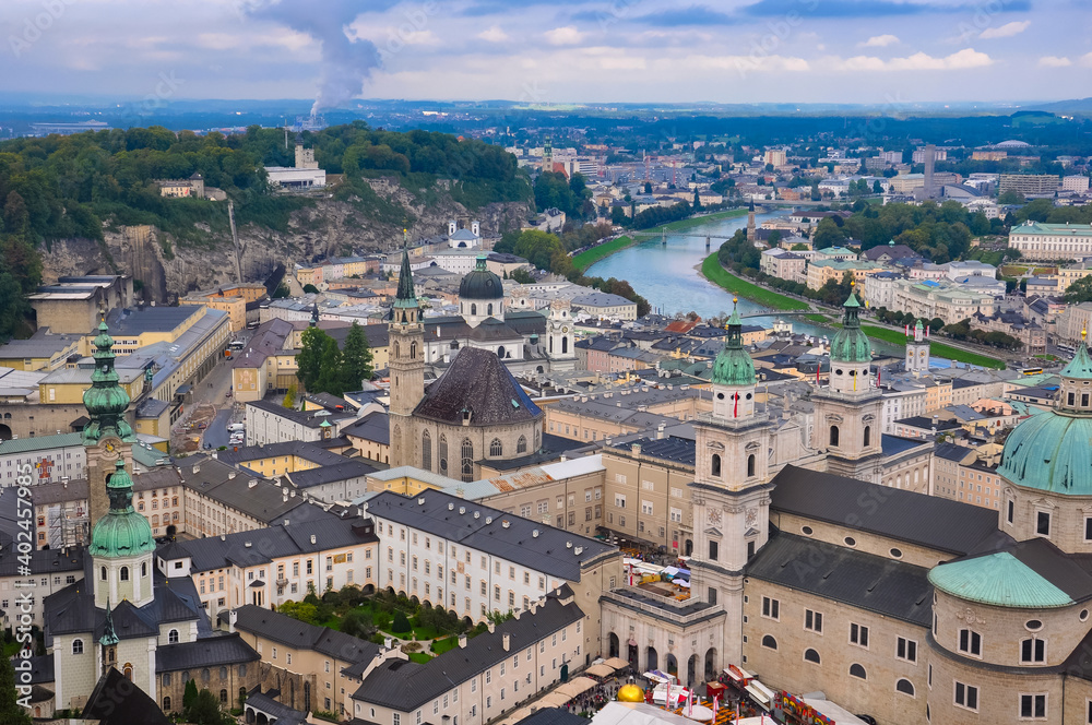 Aerial view of the city of Salsburg (Austria)