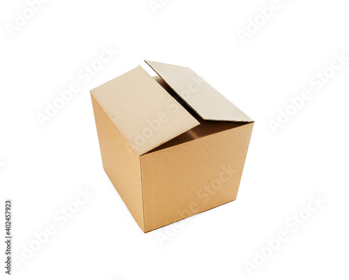 Cardboard box on white, including clipping path
