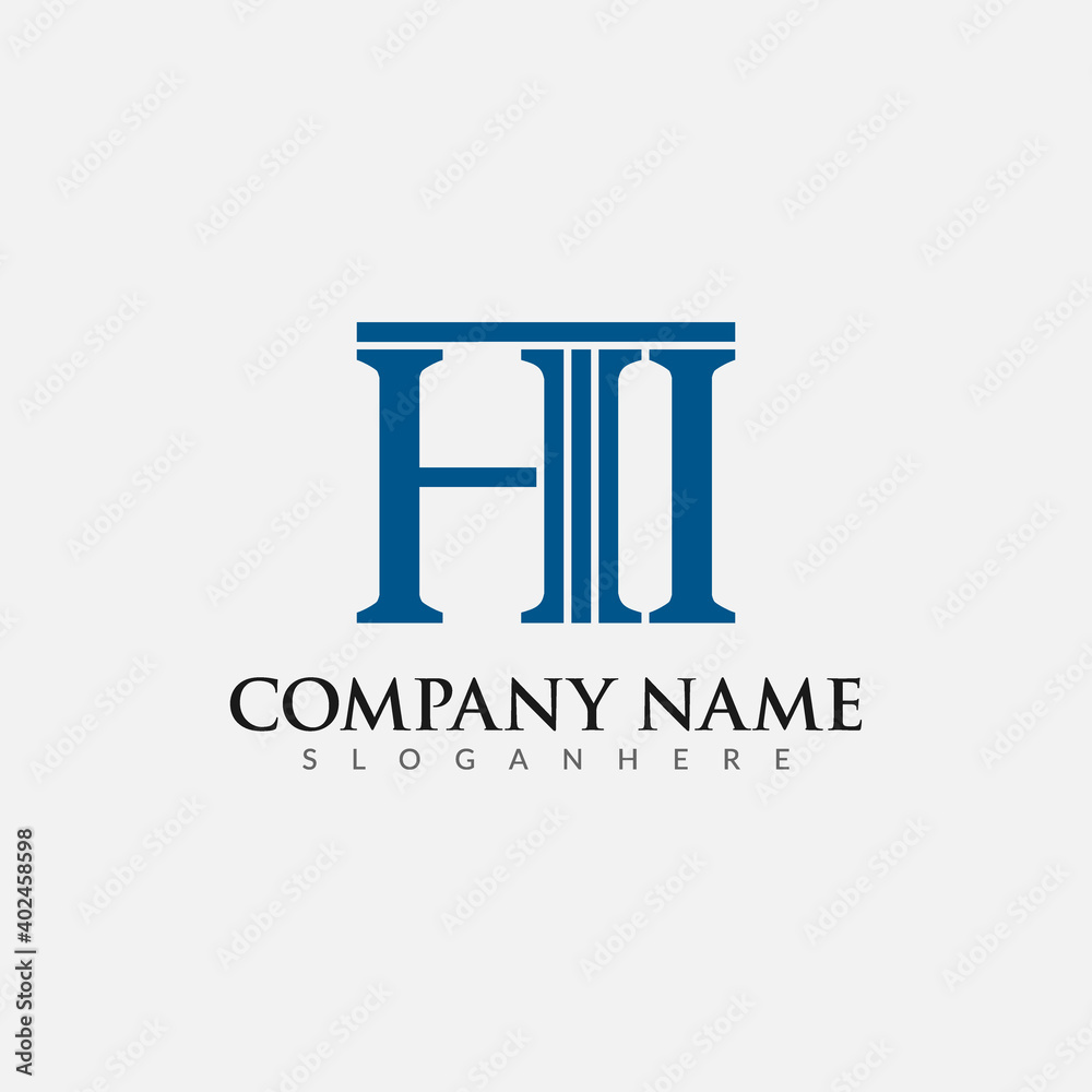Letter HI Professional logo design. Easy to use on various types of business and company. 
