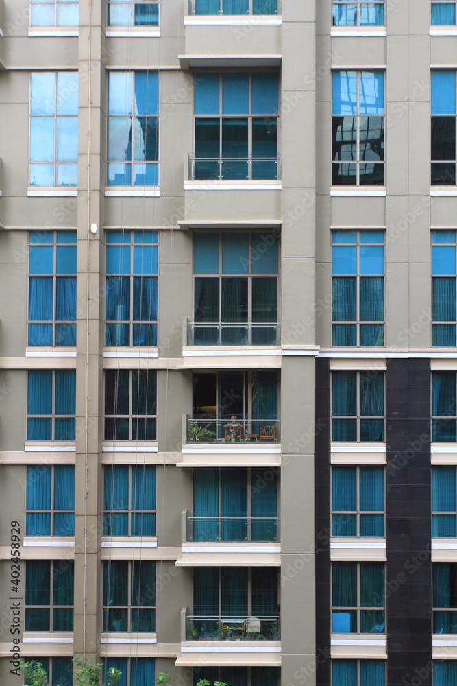 Glass windows and structure pattern of high rise building Glass windows and structure pattern of high rise building