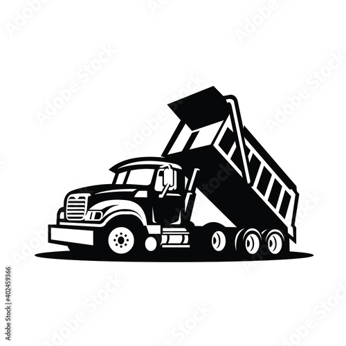 Dump truck vector image isolated. Perfect vector for trucking and freight industry