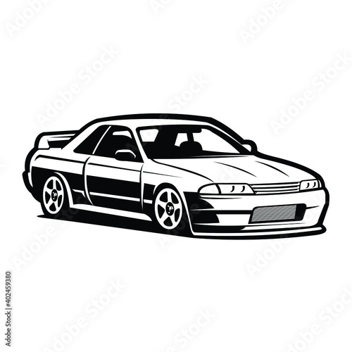 Japanese sport car isolated