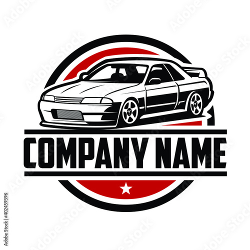Ready Made Logo Vector Isolated EPS. Japanese Sport Car Logo Template. Car Club JDM