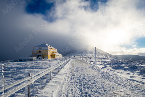 Fototapeta Naklejka Na Ścianę i Meble -  beautiful winter landscape in Karkonosze mountains in Poland