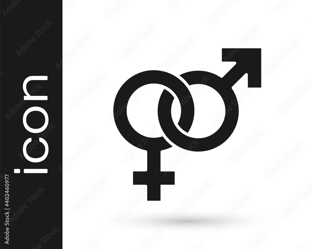 Black Gender icon isolated on white background. Symbols of men and women. Sex symbol. Vector. Black Gender icon isolated on white background. Symbols of men and women. Sex symbol. Vector.