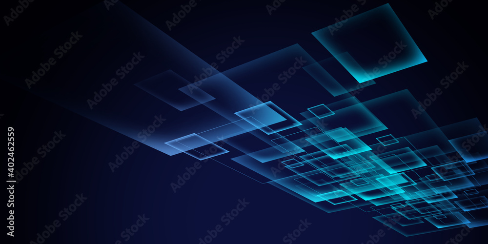 
Abstract perspective technology square blue background 