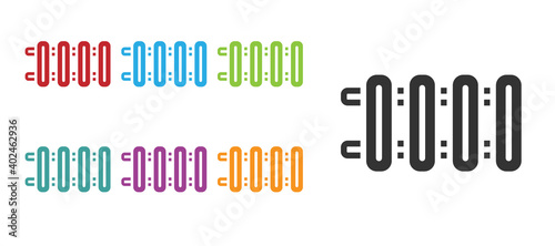 Black Heating radiator icon isolated on white background. Set icons colorful. Vector.