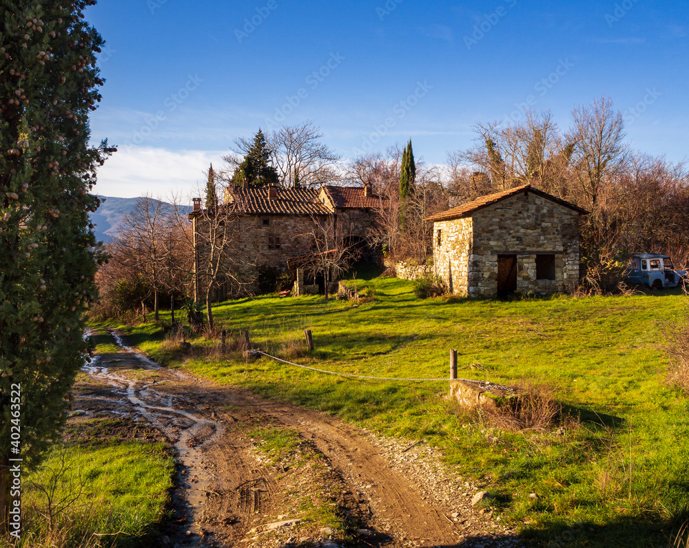 Abandoned village near Ortignano Raggiolo, Casentino, Italy Abandoned village near Ortignano Raggiolo, Casentino, Italy