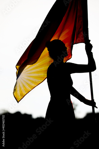 Color Guard in Silhouette