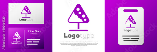 Logotype Road sign avalanches icon isolated on white background. Snowslide or snowslip rapid flow of snow down a sloping surface. Logo design template element. Vector.