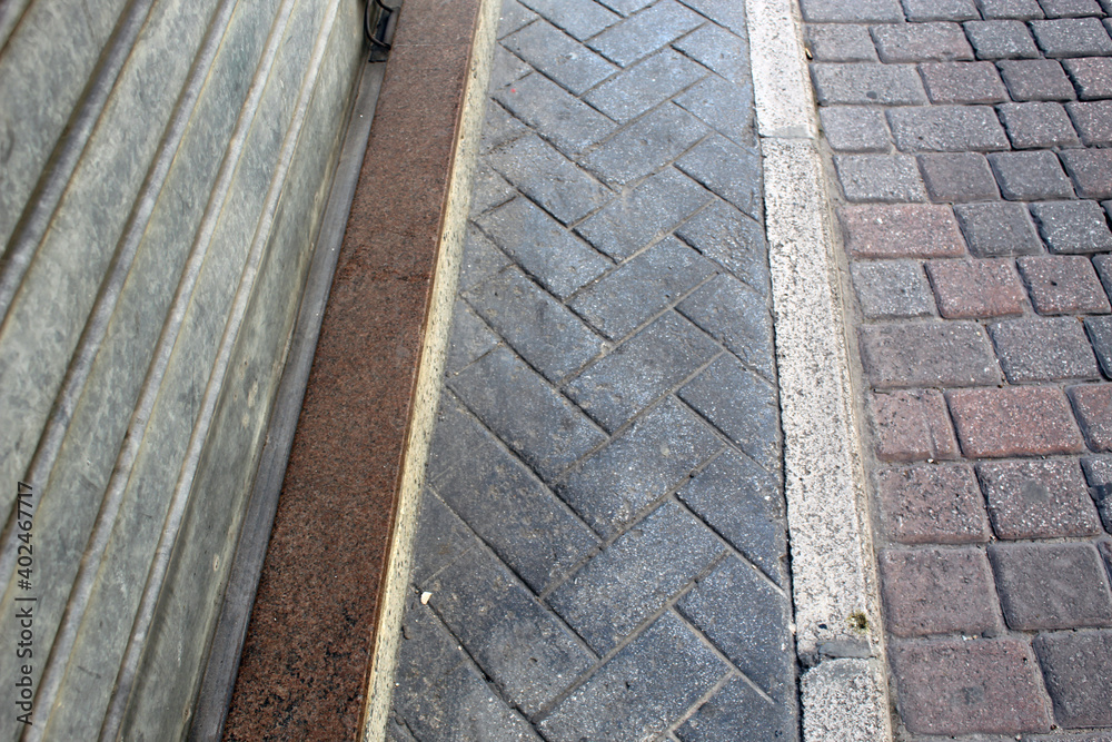 Small sidewalk cobbelstoned in Birkirkara, Malta