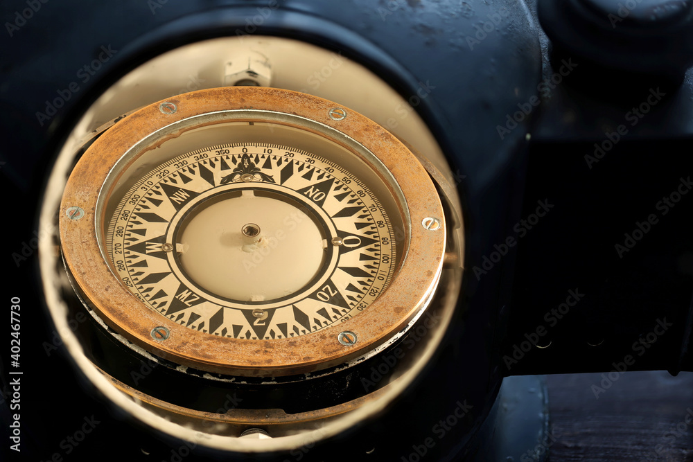 old Dutch gimballed mariner’s compass in illuminated weatherproof housing old Dutch gimballed mariner’s compass in illuminated weatherproof housing