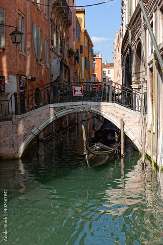Canals, bridges and gondolas. The ancient city of Venice.