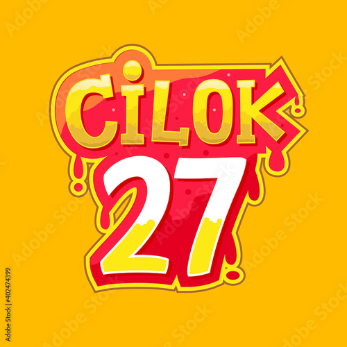 Logo for snack products with the name ''Cilok 27 ''