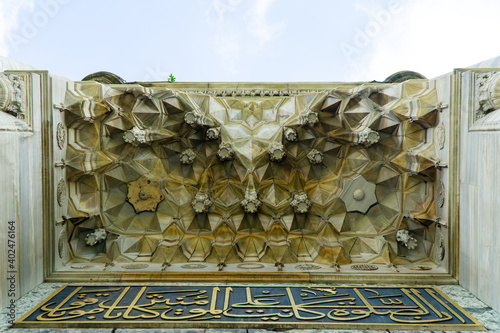 detail of the facade of the suleymaniye mosque