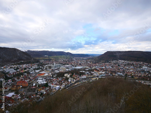 Geislingen, Deutschland: Winterlicher Blick über die Stadt
